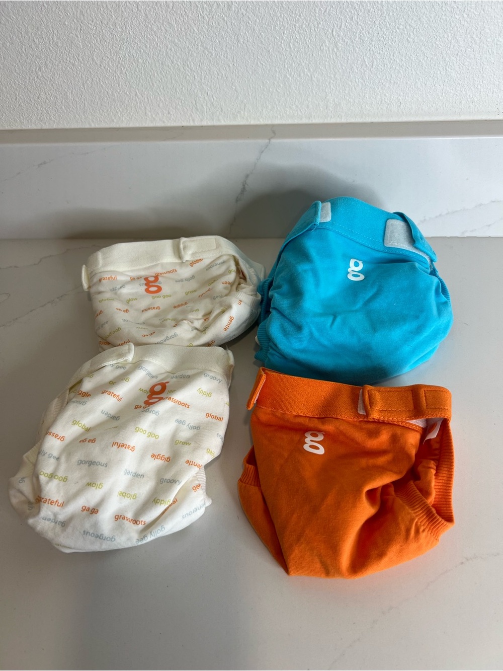 G Diapers Reusable Cloth Diaper Cover Bundle - Blue, Orange, White